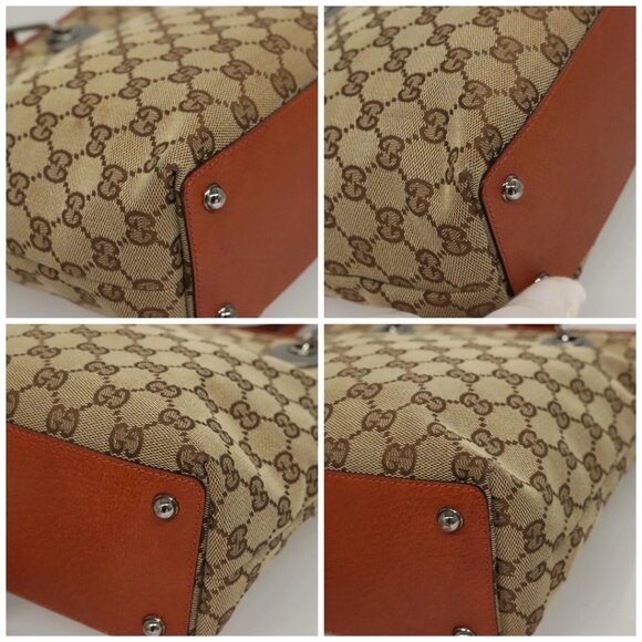 GUCCI GG Canvas Tote Bag Beige Silver 120840 Auth sw1192 - Picture 15 of 15